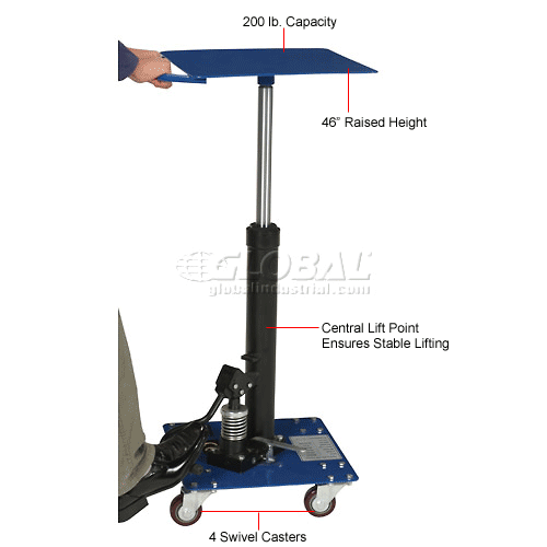 Global Industrial™ Work Positioning Post Lift Table Foot Control 200 Lb. Cap. 16x16 Platform