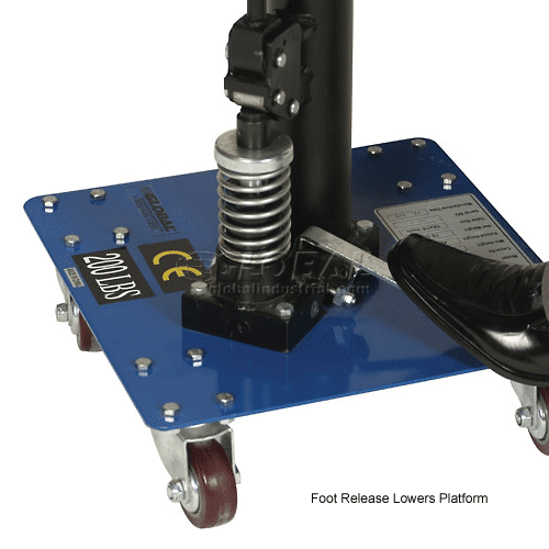 Global Industrial™ Work Positioning Post Lift Table Foot Control 200 Lb. Cap. 16x16 Platform