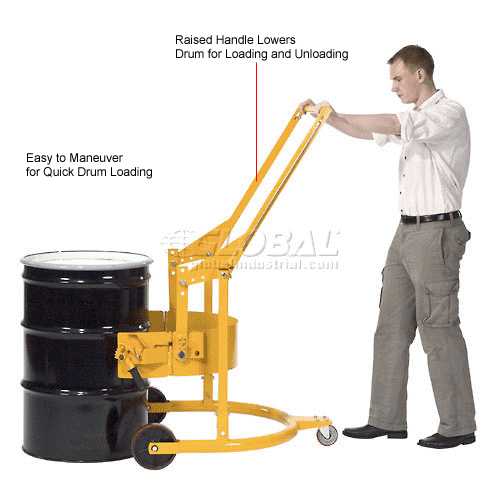 Global Industrial™ Mobile Drum Carrier for 55 Gallon Steel Drums - 800 Lb. Capacity