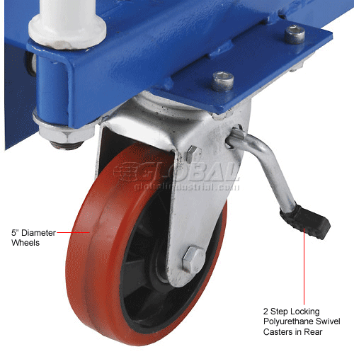 Global Industrial™ Mobile Scissor Lift Table with Hook-on Bin - 660 Lb. Cap. - 29 x 19 Platform