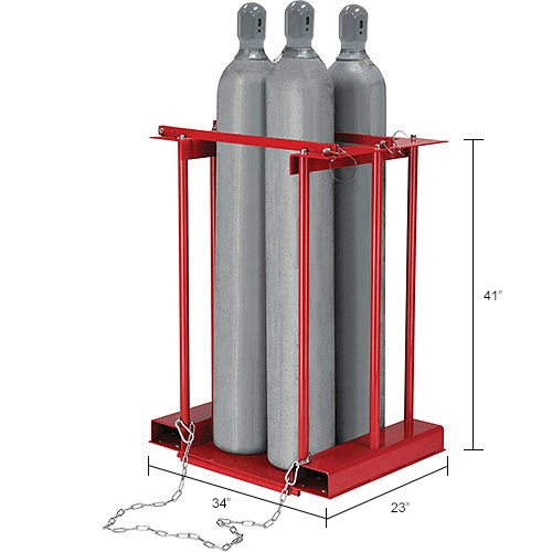 Global Industrial™ Forkliftable Cylinder storage Caddy, Stationary For 4 Cylinders