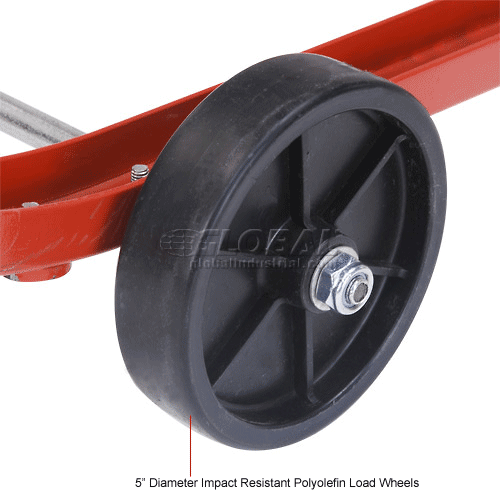 Global Industrial™ Easy-Steer Drum Cradle 5" & 3" Polyolefin Wheels - For 55 Gal. Steel Drums