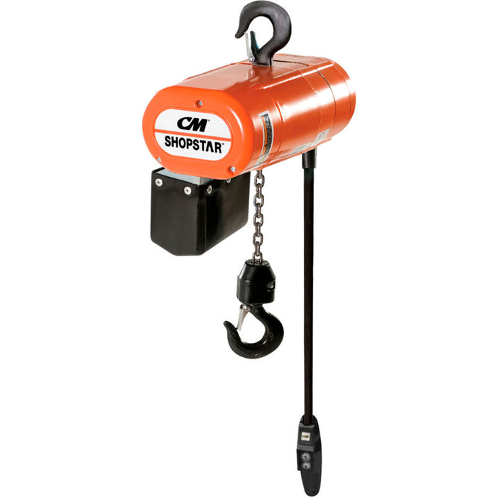 CM Shopstar Electric Chain Hoist, 250 lbs., 10' Lift, 16 FPM, 115-1-60 (contactor in hoist)