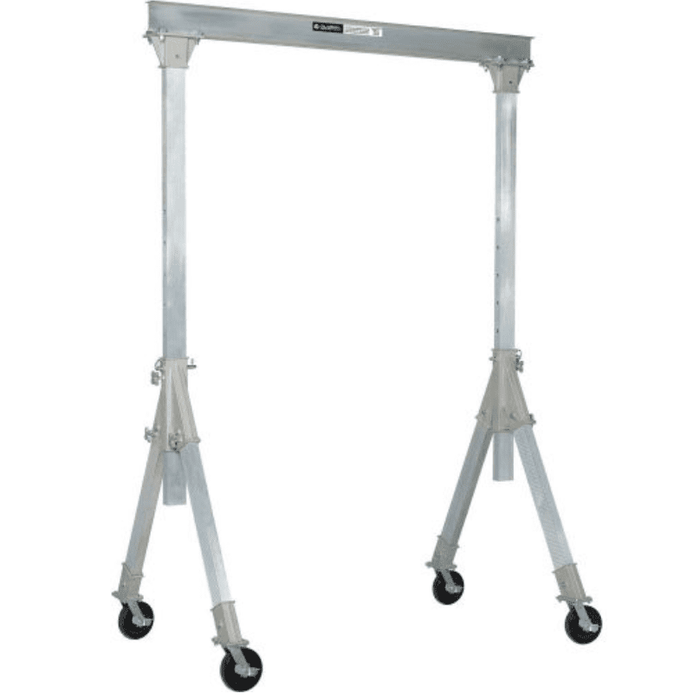 Global Industrial - Adjustable Height Aluminum Gantry Crane, 12'W x 9'6"-12'H, 4000lb Lb. Cap.