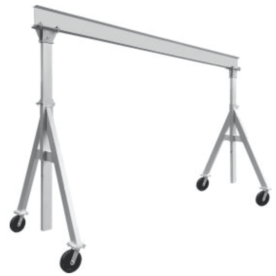 Global Industrial - Adjustable Height Aluminum Gantry Crane, 12'W x 9'6"-12'H, 4000lb Lb. Cap.