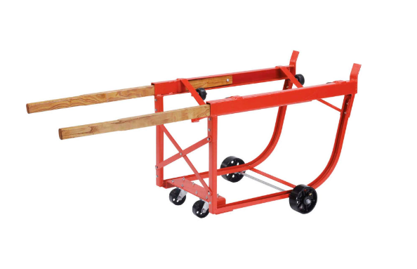 Global Industrial™ Heavy Duty Rotating Drum Cradle with Wood Handles & Steel Wheels