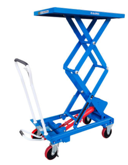 Global Industrial™ Mobile Double Scissor Lift Table, 39" x 20" Platform, 660 Lb. Capacity