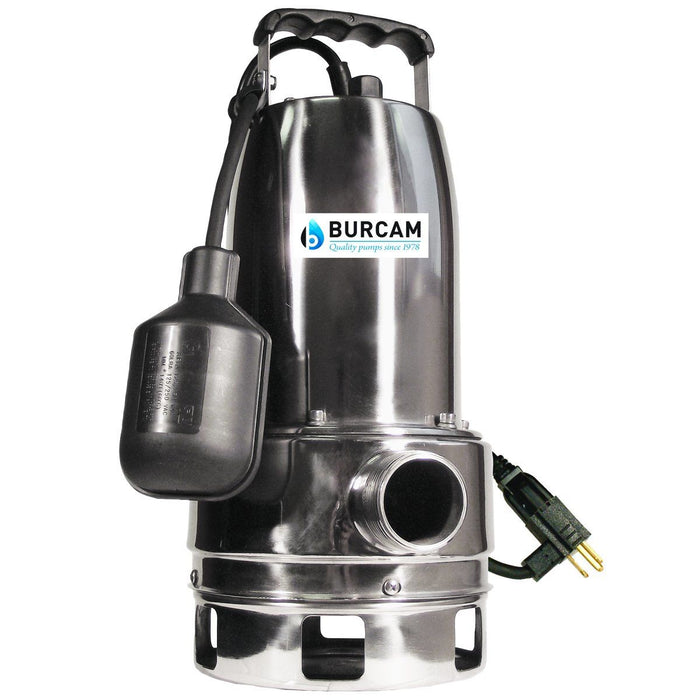 Burcam - 3/4 Horsepower Stainless Steel Submersible Sump Pump with Mechanical Float Switch