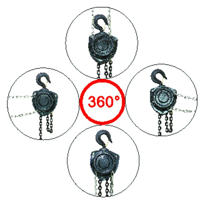 Rodac - 360 Degree Rotation Chain Grade G80 Hoist 1T 10'
